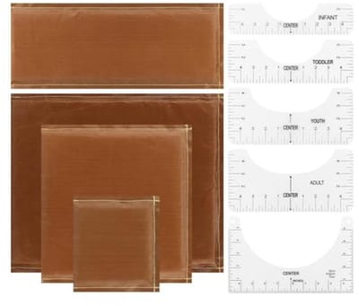 Warmtepers Kussens en T-Shirt Liniaal Set - 9 Stuks voor Hittepers en Vinyl Projecten