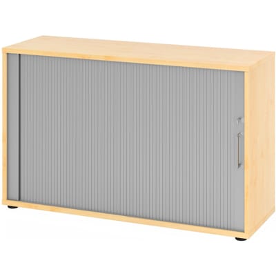 Rolluikkast Breno, 2 OH, afsluitbaar, stapelbaar, B 1200 x D 400 x H 748 mm, spaanplaat, esdoorn