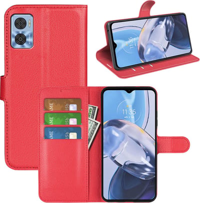 MobyDefend Hoesje - Geschikt voor Motorola Moto E22 / E22i - Kunstleren Wallet Book Case (Sluiting Voorkant) - Rood