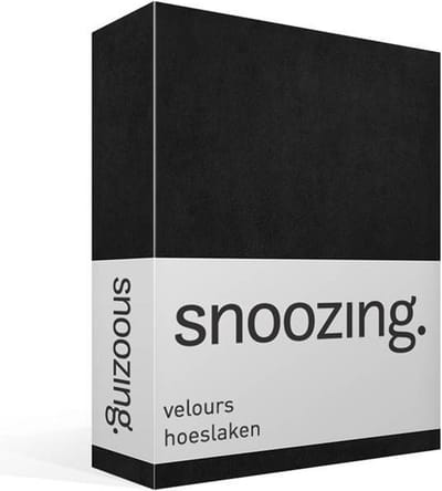 Snoozing velours hoeslaken - Eenpersoons - Zwart