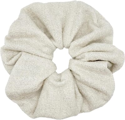Zachte katoenen scrunchies voor vrouwen, grote elegante Franse stijl, comfortabele en modieuze haaraccessoires voor ponytails, geschikt voor alle haartypes (wit)