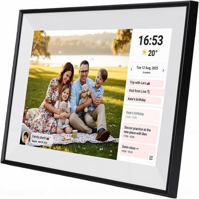Slimme Kalender Digitale Fotolijst - Gezinsplanner Agenda - Gezinsorganisatie Thuis - HD Touchscreen WiFi Sync - 101 Inch - Zwart