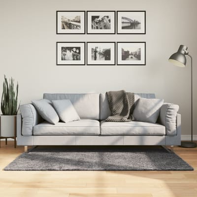 vidaXL - Vloerkleed - HUARTE - laagpolig - zacht - wasbaar - 80x150 - cm - antraciet