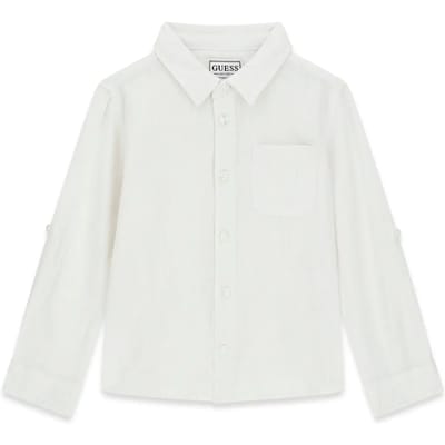 Lange mouw linnen viscose shirt voor babyjongen Guess