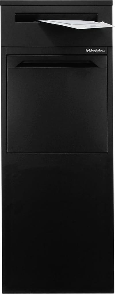 Logixbox Complete Set - Pakketbrievenbus - Frontbox DeLuxe Achteruitname - Postvak - 1.0mm dik staal - Stardust Black