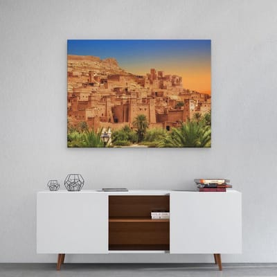 Artaza Canvas Schilderij Marokko - 80x60 cm - Wanddecoratie Kasbah - Muurdecoratie Woonkamer - Schilderijen Op Canvas Afrika