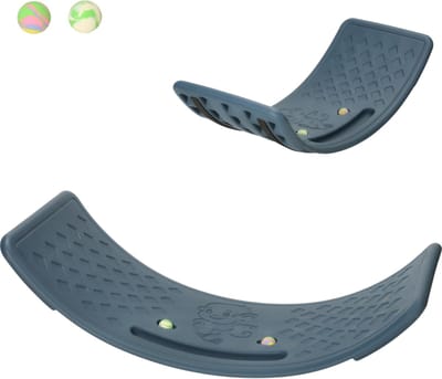 Playos® - Balansbord - met Balletjes - Blauw - tot 90 kg - Plastic - Antislip - 67 cm x 27.5 cm - Kinderen en Volwassenen - Wiebelbord Peuters - Balanceerbord - Balance Board - Montessori Speelgoed