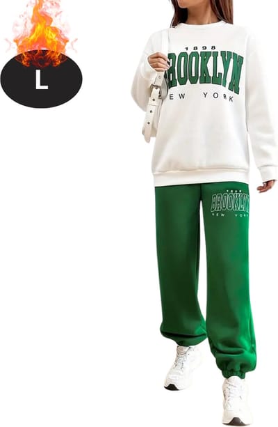 Nivard Joggingpak - Huispak - Volwassenen - Trainingspak - Comfortabel - Joggingsbroek - Tracksuit - Dames - Groen - L
