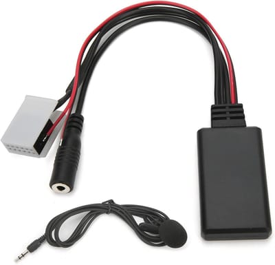 SnelShoppen - Car Audio Adapter Bluetooth AUX Adapter 12Pin voor RD4 Auto Radio - Handsfree MIC, Hoogwaardige ABS, Geschikt voor Muziek en Telefoonges