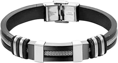 Montebello Armband Malens Black - 316L Staal - Siliconen - 20.5cm