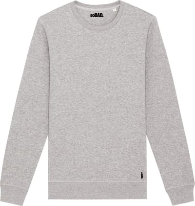 Basic sweater - heather grey - 3XL - soBAD. | Crewneck | 100% Organic | Unisex | Sweater heren | Sweater dames