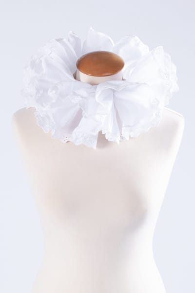 KIMU® Luxe Kraag Wit Katoen Kant - Piet Lakei Pietenkraag Jabot Barok - Boderie Witte Middeleeuwse Kraag Pieten Middeleeuwen Festival
