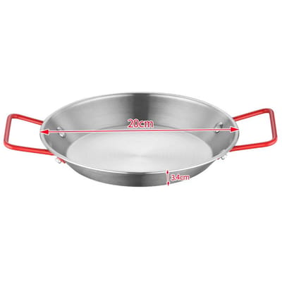 20cm Roestvrijstalen Mini Platte Koekenpan Anti-aanbak Keukengerei voor Zeevruchten Rijstpan Salade Pastabord Kookgerei Pan gray