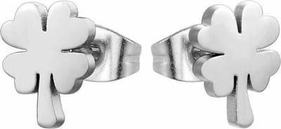 Fako Bijoux® - Oorbellen - Steker - RVS - Stainless Steel - Klavertje Vier