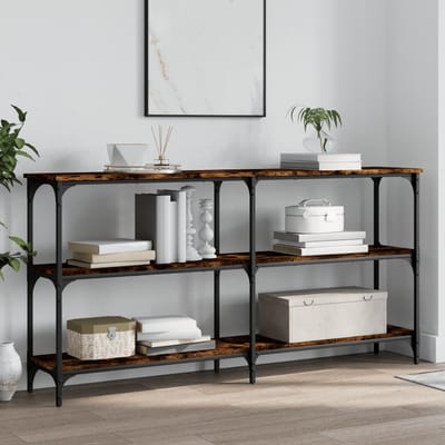 vidaXL - Wandtafel - 150x29x75 - cm - bewerkt - hout - gerookt - eikenkleurig