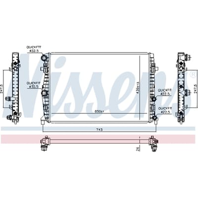 Radiator, motorkoeling NISSENS 606723