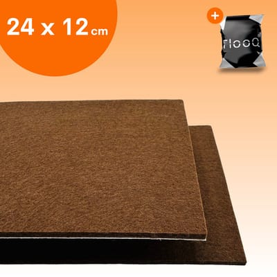 FLOOQ Anti Kras Zelfklevend Meubelvilt Bruin - 24 x 12 cm - 3mm dik - Voor Meubels