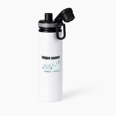 Hacebo® - 2 tanden waterfles met draaidop grijs - Tandarts - mondhygienist - met eigen naam - leuk cadeau voor iemand die tandarts is - cadeau - kado - water fles - 850ML