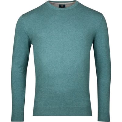 Baileys Trui Luxury Pima Cotton Uni Color Crew Neck Single Knit Sky Blue Melange / male