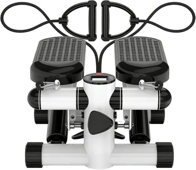 Stappentrainer - Fitnessapparaat - Thuis Workout - Stille Hydrauliek - Compact Design - Zwart en wit