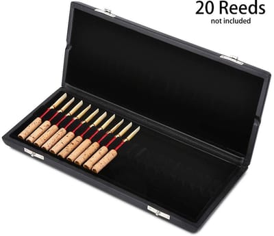 Dailygoods- Rietcase voor 10/12/20 stuks - Hobo/Klarinet Rietopbergcase - PU Materialen - Zwart - Compact en Lichtgewicht - Rietopberger