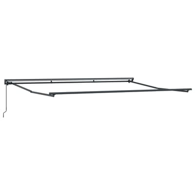 vidaXL - Handmatig - uitschuifbare - luifel - Groen - en - Wit - 5 - × - 3,5 - m