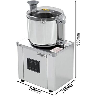 GGM Gastro Vegetarischer Cutter - 8 Liter - 370 Watt - 230 Volt - 1400 U/min Zilver