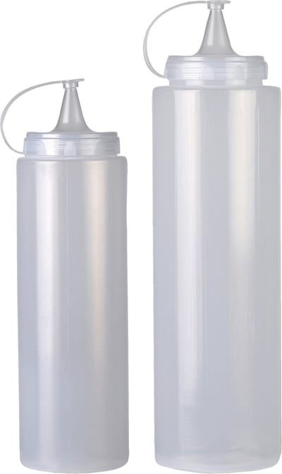 Urban Living doseerflessen/sausflessen - set 2x - met schenktuit - 700 en 1000 ml