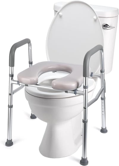 Toiletverhoger met armleuningen - Verhoogde toiletbril zitting - Veilig toiletgebruik - In hoogte verstelbaar