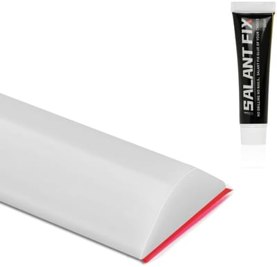 Waterstopper - Waterkering Douche - Siliconen Douchedorpel - Waterdorpel voor Douchebak, Wasbak & Sanitair - Waterdrempel - Sanitairkit - Afvoerstop met 20g Lijm - Wit - 1 Meter