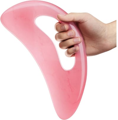 EXCITAT Gua Sha Massager - Grote Gua Sha - Voor benen, rug, gezicht, nek, ontspant spieren, verlicht pijn en elimineert vermoeidheid - Roze