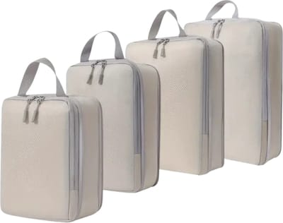 Nivard Koffer Organizer Set - Packing Cubes - Compressie - Travel - Compression - Set - Beige