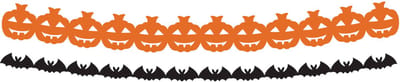 Folat - Papieren Slinger Halloween BoOo! - Pompoen Vleermuizen - Crêpepapier - 2 x 2 meter - Halloween - Halloween Decoratie - Halloween Versiering