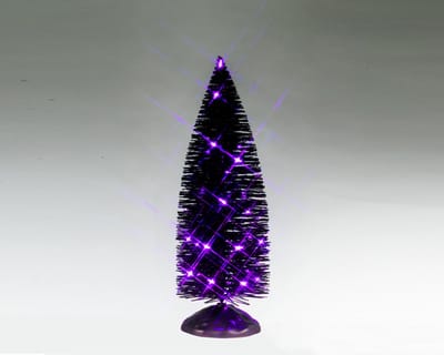 Spooky Town - Black Bristle Tree Purple Lights
