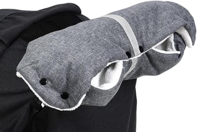 Kinderwagenhandschoenen - Warme fleece en katoen, waterdicht en winddicht, universele maat. Kinderwagen-, kinderwagen- en fietsstuuraccessoires - Grijs