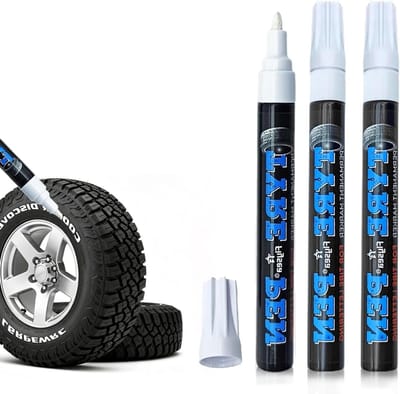 Set van 3 Waterdichte Autobanden Stiften, Hoge Capaciteit, Ideaal voor DIY en Motorfietsen, Perfect voor Creatieve Ontwerpen en Bandenmarkering