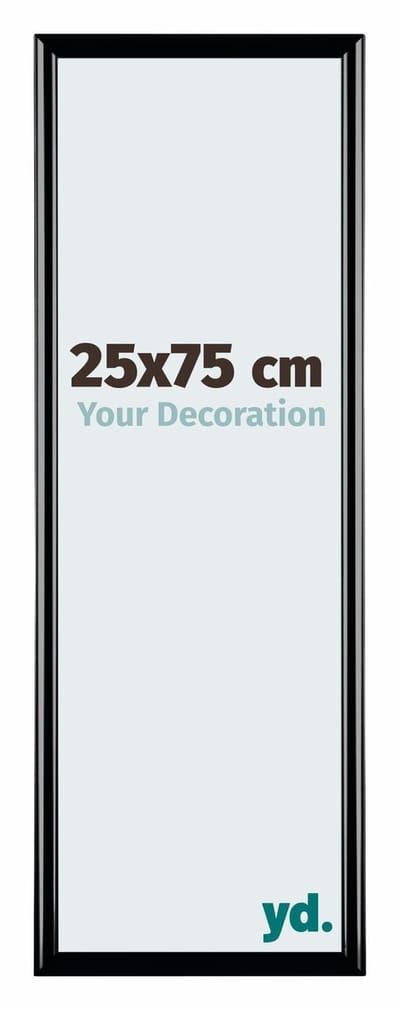 Your Decoration - Fotolijst 25x75 cm - Kunststof - Zwart Hoogglans - Bordeaux
