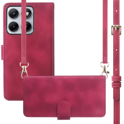imoshion Hoesje - Geschikt voor Motorola Edge 70 Fusion - Bookcase met koord - Rood