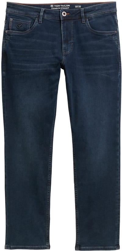 Tom Tailor - TTMARVIN STRAIGHT-jeans met superstretch - Maat 38/30 - dark stone blue black denim