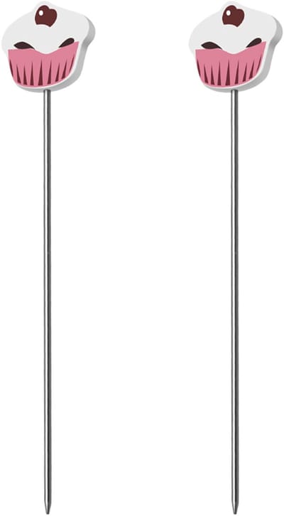 QTTVBTNA - 2 Stuks RVS Taarttesters, Herbruikbare Bakspelden voor Cakes & Desserts - Ovenvast Testprikker voor Gebak, Taarten & Muffins - Keukengerei voor Bakken, Patisserie & Banketbakken