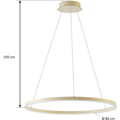 Arcchio LED hanglamp Albiona, beige, 1 ring, Ø 80 cm