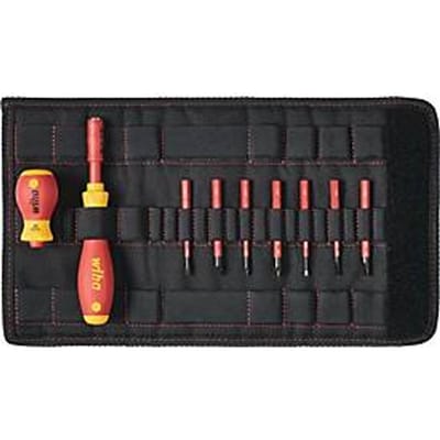Wiha Schroevendraaier en bitset slimVario® Sleufkop, Phillips, Pozidriv 10-delig - 41232