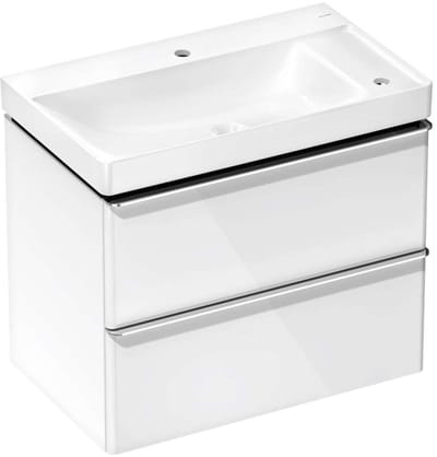 Hansgrohe Xelu Q - Wastafelkast, 63x78x50 cm, 2 laden, glanzend wit/chroom 54380000