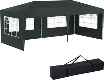 Tuinhuisje Partytent - Vouwpaviljoen Tuintent - Feest en Tuin - Waterdicht en UV-bestendig - 3 x 6 meter - Groen