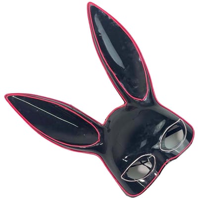 Gloeiend Konijnenmasker Halve Gezicht Konijn Masker Accessoire voor Halloween Feestartikelen Roze en Wit black