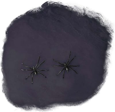 Fiestas Decoratie spinnenweb/spinrag met spinnen - 60 gram - zwart - Halloween/horror thema versiering