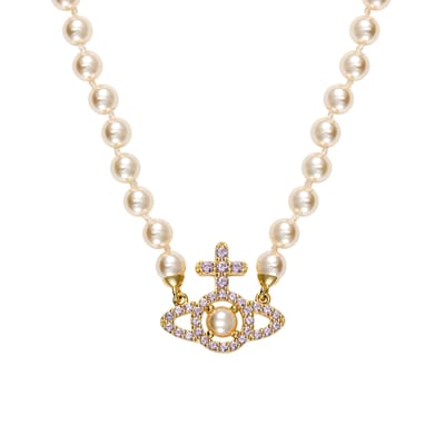Collier Vivienne Westwood Forme Saturne Colliers Femme Or 6301011P02R667SMR667 Box beige