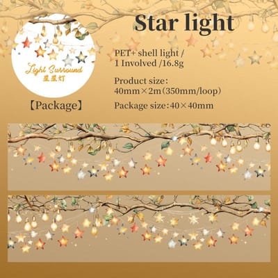 1 Rol Lamplight PET Tape Schattig Literair INS Stijl Journal Handboek Tapes Creatief DIY Zuivel Collage Briefpapier