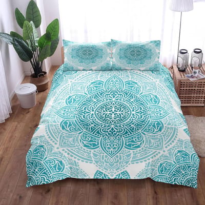 Barok Mandala Vintage Herenhuis Dekbedovertrek Set King Queen Double Full Twin Single Maat Jongens Bedlinnen Set 150x200cm 3pcs