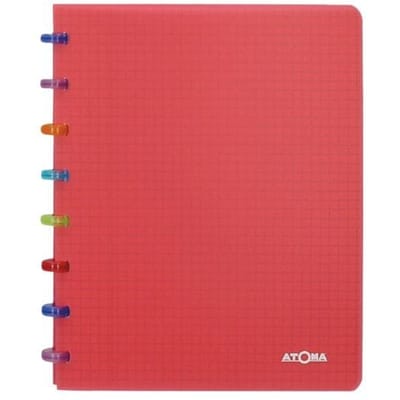 Atoma Tutti Frutti schrift - A5 - 144 bladzijden - commercieel geruit - transparant rood